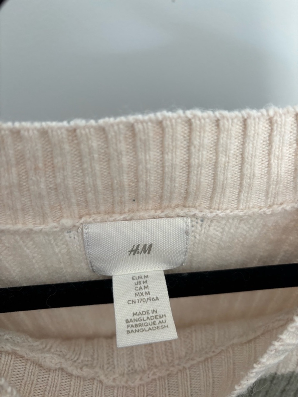 H&M Cream and Sage Striped Ribbed Crewneck Sweater - Picture 2 of 5